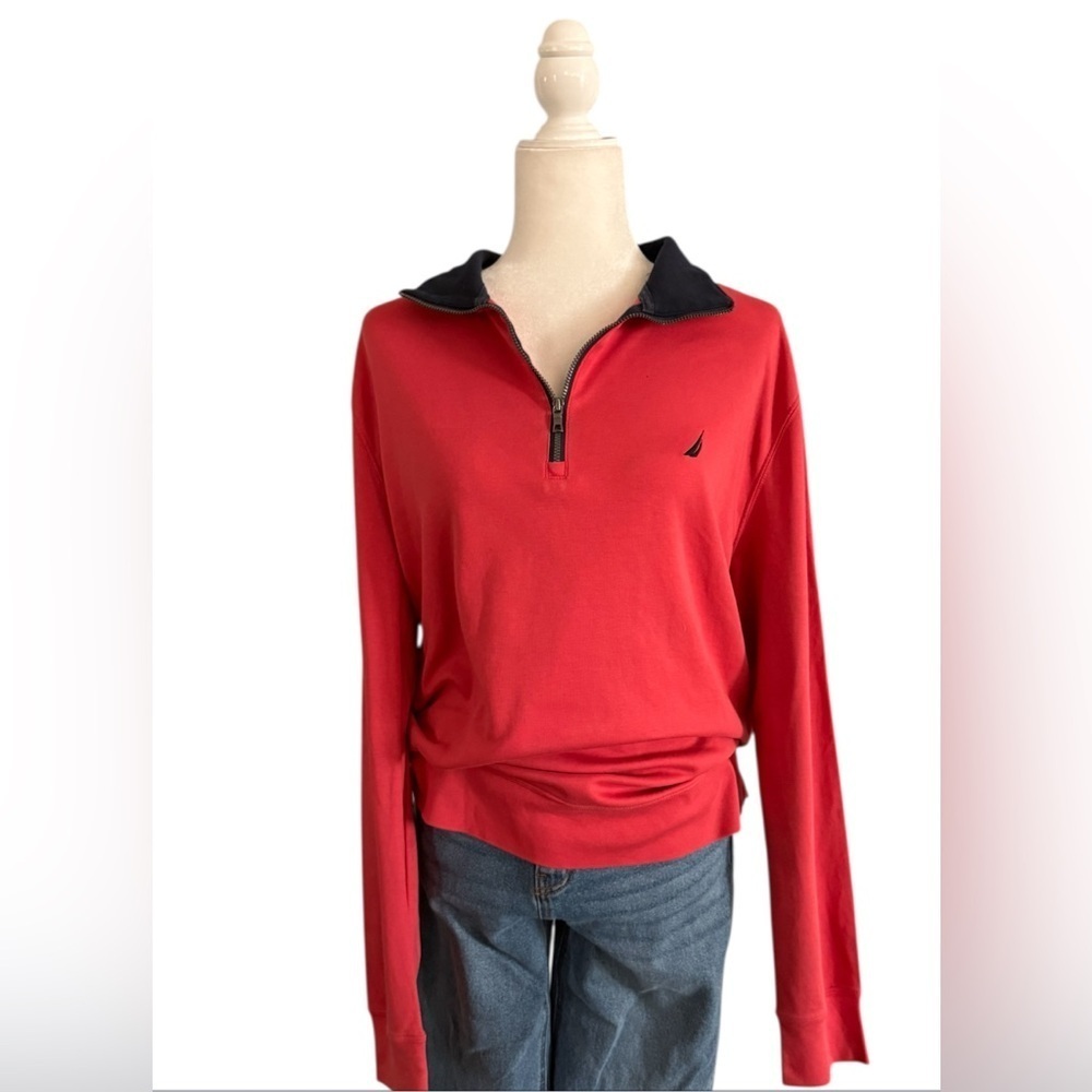 Red Quarter-Zip Pullover